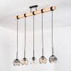 Ripoll Hanglamp, Kogellampje, Hanglamp Natuurlijke kleuren, Zwart, 5-lichts