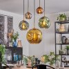 Ripoll Hanglamp, Kogellampje, Hanglamp Goud, Zwart, 5-lichts