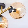 Koyoto Plafondlamp, Kogellampje Goud, Zwart, 3-lichts