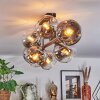 Ripoll Plafondlamp, Kogellampje Chroom, Duidelijk, Rookkleurig, 8-lichts