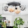 Chehalis Plafondlamp, Kogellampje Amber, Rookkleurig, 4-lichts