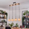 Basto Hanglamp, Hanglamp Natuurlijke kleuren, Zwart, 4-lichts