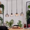 Koyoto Hanglamp, Kogellampje, Hanglamp Natuurlijke kleuren, Zwart, 4-lichts