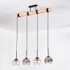 Koyoto Hanglamp, Kogellampje, Hanglamp Natuurlijke kleuren, Zwart, 4-lichts