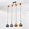 Koyoto Hanglamp, Kogellampje, Hanglamp Natuurlijke kleuren, Zwart, 4-lichts