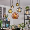 Ripoll Hanglamp, Kogellampje, Hanglamp Goud, Zwart, 5-lichts