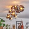 Koyoto Plafondlamp, Kogellampje Chroom, Duidelijk, Rookkleurig, 10-lichts