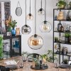 Koyoto Hanglamp, Kogellampje, Hanglamp 45 cm Amber, Duidelijk, Rookkleurig, 5-lichts