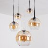 Koyoto Hanglamp, Kogellampje, Hanglamp 45 cm Amber, Duidelijk, 5-lichts