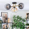 Koyoto Plafondlamp, Kogellampje Goud, Zwart, 3-lichts