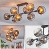 Ripoll Plafondlamp, Kogellampje Chroom, Duidelijk, Rookkleurig, 8-lichts