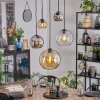 Koyoto Hanglamp, Kogellampje, Hanglamp 45 cm Amber, Chroom, Duidelijk, Rookkleurig, 5-lichts