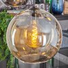 Koyoto Hanglamp, Kogellampje, Hanglamp 45 cm Amber, Chroom, Duidelijk, Rookkleurig, 5-lichts