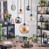 Koyoto Hanglamp, Kogellampje, Hanglamp 45 cm Amber, Chroom, Duidelijk, Rookkleurig, 5-lichts