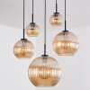 Koyoto Hanglamp, Kogellampje, Hanglamp Amber, 5-lichts