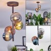 Chehalis Plafondlamp, Kogellampje Blauw, Groen, Koperkleurig, Rookkleurig, 4-lichts Chehalis Plafondlamp, Kogellampje Blauw, Groen, Koperkleurig, Rookkleurig, 4-lichts