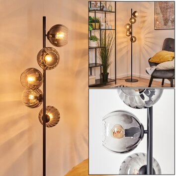 Koyoto Kogellampje, Staande lamp Duidelijk, Rookkleurig, 5-lichts
