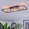Moral Plafondlamp Messing, Zwart, 3-lichts