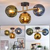 Koyoto Plafondlamp, Kogellampje Goud, Zwart, 3-lichts