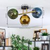 Koyoto Plafondlamp, Kogellampje Goud, Zwart, 3-lichts