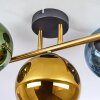 Koyoto Plafondlamp, Kogellampje Goud, Zwart, 3-lichts