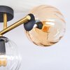 Koyoto Plafondlamp, Kogellampje Goud, Zwart, 3-lichts