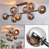 Koyoto Plafondlamp, Kogellampje Chroom, Rookkleurig, 8-lichts