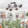 Koyoto Plafondlamp, Kogellampje Chroom, Rookkleurig, 8-lichts
