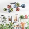 Koyoto Plafondlamp, Kogellampje Blauw, Groen, Koperkleurig, 8-lichts