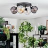 Koyoto Plafondlamp, Kogellampje Amber, Duidelijk, Rookkleurig, 4-lichts