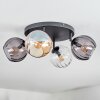 Koyoto Plafondlamp, Kogellampje Amber, Duidelijk, Rookkleurig, 4-lichts