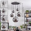 Ripoll Hanglamp, Kogellampje, Hanglamp Chroom, Rookkleurig, 5-lichts
