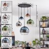Koyoto Hanglamp, Kogellampje, Hanglamp Blauw, Chroom, Groen, Duidelijk, Koperkleurig, Rookkleurig, 5-lichts