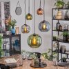 Koyoto Hanglamp, Kogellampje, Hanglamp Blauw, Chroom, Groen, Koperkleurig, Rookkleurig, 5-lichts