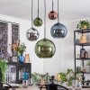 Koyoto Hanglamp, Kogellampje, Hanglamp Blauw, Chroom, Groen, Koperkleurig, Rookkleurig, 5-lichts
