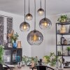 Koyoto Hanglamp, Kogellampje, Hanglamp Duidelijk, Rookkleurig, 5-lichts