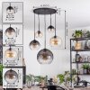Koyoto Hanglamp, Kogellampje, Hanglamp Amber, Duidelijk, Rookkleurig, 5-lichts