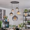 Koyoto Hanglamp, Kogellampje, Hanglamp Amber, Duidelijk, Rookkleurig, 5-lichts