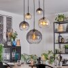 Koyoto Hanglamp, Kogellampje, Hanglamp Amber, Duidelijk, Rookkleurig, 5-lichts