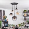 Koyoto Hanglamp, Kogellampje, Hanglamp Amber, Duidelijk, Rookkleurig, 5-lichts