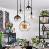 Koyoto Hanglamp, Kogellampje, Hanglamp Amber, Duidelijk, Rookkleurig, 5-lichts