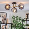 Koyoto Plafondlamp, Kogellampje Goud, Zwart, 3-lichts