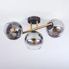Koyoto Plafondlamp, Kogellampje Goud, Zwart, 3-lichts
