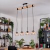 Koyoto Hanglamp, Kogellampje, Hanglamp Natuurlijke kleuren, Zwart, 4-lichts