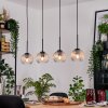Koyoto Hanglamp, Kogellampje, Hanglamp Natuurlijke kleuren, Zwart, 4-lichts