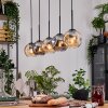 Ripoll Hanglamp, Kogellampje, Hanglamp Natuurlijke kleuren, Zwart, 5-lichts