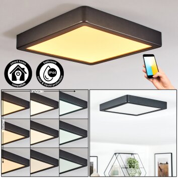 Finsrud Badkamerlamp, Plafondlamp, Paneel LED Zwart, 1-licht Finsrud Badkamerlamp, Plafondlamp, Paneel LED Zwart, 1-licht