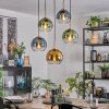 Koyoto Hanglamp, Kogellampje, Hanglamp Goud, Zwart, 5-lichts