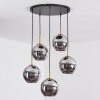 Koyoto Hanglamp, Kogellampje, Hanglamp Goud, Zwart, 5-lichts
