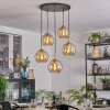 Koyoto Hanglamp, Kogellampje, Hanglamp Goud, Zwart, 5-lichts